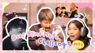 deaf blind mute challenge w tomo amp lukas  Tomo stress [upl. by Nilad]