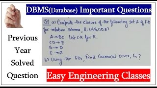 Solved Question on finding Function Dependency Closure [upl. by Rases]