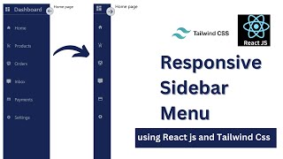 Responsive Sidebar Menu using React js and Tailwind CSS Sidebar in react tailwind [upl. by Neb]