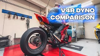 Ducati V4R vs V4 Dyno Comparison AND V4R Stock vs UpMap vs BT Moto Dyno Comparison [upl. by Franek117]