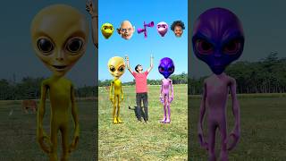 Yellow dame tu Casita alien amp Purple alien vs me correct head matching funny vfx magic funny [upl. by Ethyl22]