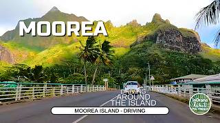 4K Driving Moorea  around the island  Windy sunny and rainy day [upl. by Retnuh790]