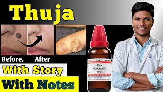 Thuja  Remedy Explanation in Hindi homoeopathy thuja warts materiamedica [upl. by Bowles]