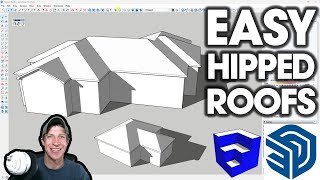 Fast HIP ROOFS in SketchUp with SketchPlus New Feature Tutorial [upl. by Maunsell161]