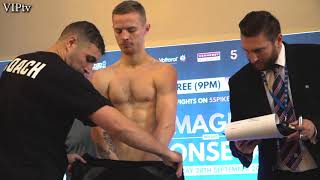 Jack Flatley v Harry Scarff weigh in [upl. by Aynatahs]