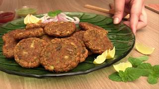 Veg Galouti Kebab  Tundey Kebab Recipe  Easy Healthy  Kitchen Almighty [upl. by Akinajnat]