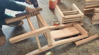 Woodworking Skills Extremely Smart Of Carpenter  Building Dining Chair Fastest And Most Beautiful [upl. by Micheline]