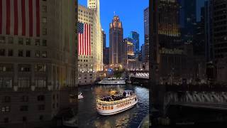 Chicago 🇺🇸❤️❄️ a snowfall dream ❄️🥰📍Chicago Riverwalk and DuSable Bridge views from Wacker Drive 🇺🇸 [upl. by Vasta]