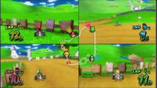 Mario Kart Wii  One Controll 4 Players [upl. by Luapnhoj]