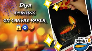 Diya painting on Canvas paper😍Easy DIWALI painting art viralart trending ytstudio diy [upl. by Wiedmann658]