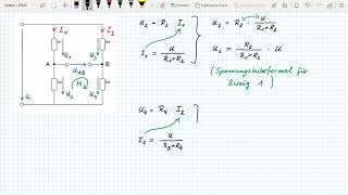 Brückenschaltung Teil 2 Herleitung der Formel zur Berechnung der Brückenspannung [upl. by Moriah]