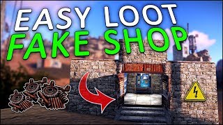 LURING PLAYERS into an ELECTRIC SCAM SHOP  Rust Trap Base [upl. by Htir]