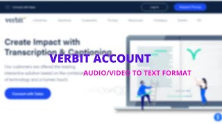 How To Create Verbit Account Verbit Account Verbit [upl. by Rooker]