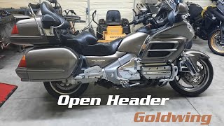 Goldwing GL1800 Open Header Exhaust Run [upl. by Einavoj]