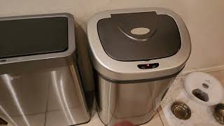 21 Gallons Motion Sensor Trash Cans Review  Eko Mirage vs Ninestars [upl. by Carlyn]