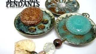 Mixed Media Ice Resin Pendants [upl. by Icat]