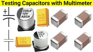 Testing Capacitors with multimeter SMD ceramic capacitor testing electrolytic tantalum capacitor [upl. by Asilla]