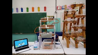 Sistema escalonado de hidroponía con detector de agua turbia [upl. by Brynn]