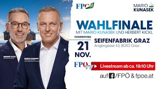 Das SteiermarkWahlfinale der FPÖ mit Herbert Kickl und Mario Kunasek [upl. by Luckett963]