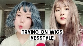 Trying on Wigs from Yesstyle  Q2HAN [upl. by Sisto]