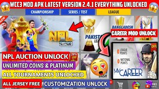 Wcc3 Mod Apk Latest Version 241  Wcc3 Mod Apk Unlocked Everything  Wcc3 Npl Auction Unlock 🔓 [upl. by Luba]