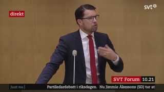 Jimmie Åkessons anförande inklusive repliker 20151014 [upl. by Ydnir]