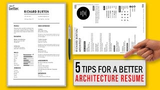 5 Tips for a Better Architecture Resume CV  Free Template [upl. by Jehiah949]