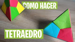 📐 COMO HACER TETRAEDRO MODULAR 📐  Origami  DIY  🦊 Manualidades con Quiire 🦊 [upl. by Soloma]