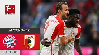 Two Goals by Kane Secure Win  FC Bayern  Augsburg 31  Highlights  Matchday 2 – Bundesliga [upl. by Row]