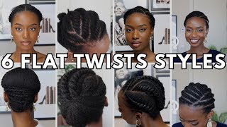 6 EASY FLAT TWIST PROTECTIVE STYLES  ❌NO EXTENSIONS ❌NO GEL  COMPILATION 2024 [upl. by Gladdy]