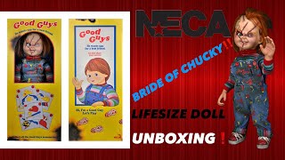 NECA BRIDE OF CHUCKY 11 REPLICA LIFE SIZE CHUCKY DOLL UNBOXING [upl. by Wrigley812]