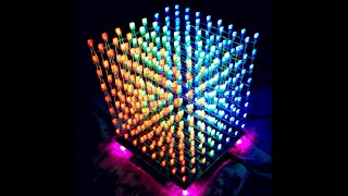 Colorful 3D 8X8X8 LED Cube Kit 888 light cube Music Spectrum Kit Text animation MCU Electronic parts [upl. by Nylsirhc]