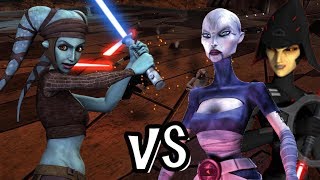 Aayla Secura vs Asajj Seventh Sister and Snoke  Movie Duels Remastered [upl. by Hniv]