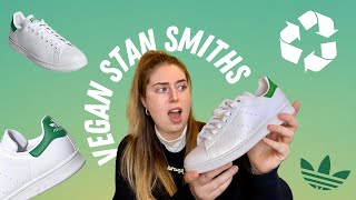 UNBOXING VEGAN TRAINERS  REVIEWING THE VEGAN ADIDAS STAN SMITH SHOES [upl. by Uba816]