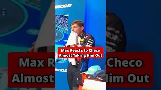 Max Verstappen Reacts to Checos Close Call maxverstappen formula1 [upl. by Elden]