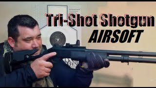 Tri Shot Shotgun Airsoft Review DE M56DL [upl. by Epps563]