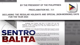 Regular holidays at special nonworking days sa 2024 inanunsiyo ng Malacañang [upl. by Acsehcnarf502]