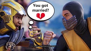 MK1  Cyrax Talks Past Relationship with Scorpion [upl. by Ahseret]