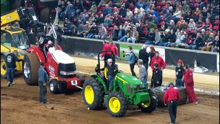 PRO STOCK Pulling tractor loses tire WILD RIDE NFMS Championship tractor pull Louisville Ky 2024 [upl. by Adehsar]