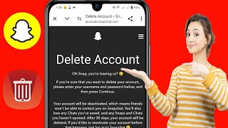 How to delete snapchat account permanently on Android 2024  Delete Snapchat Account [upl. by Airdnek756]