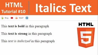 HTML Tutorial 10  Making Text Italicized in HTML i Tag [upl. by Etterraj]