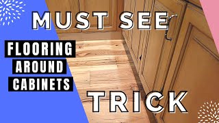 HOW TO FINISH WOOD VINY FLOORING IN KITCHENS amp BATH AROUND CABINETS TIPS amp TRICKS FOR BEGINNERS DIY [upl. by Eri]