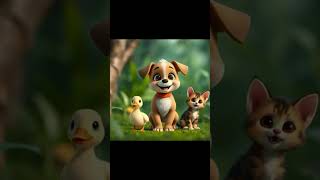 Cruel Wolf  Shomu puppy  Mano Cat and Dolfi Duckling Story shorts viralvideo ytshort [upl. by Ogg]