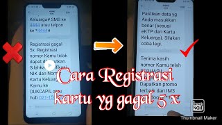 Cara Cepat Registrasi kartu baru 5x gagal [upl. by Darrill]