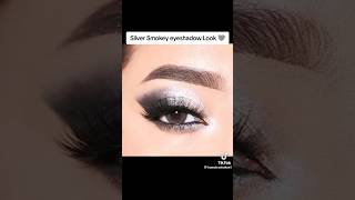 Silver smokey eye makeup tutorialshortvideo shortvideo shorts subscribe [upl. by Kerril]