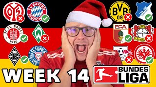 202425 BUNDESLIGA PREDICTIONS  WEEK 14 [upl. by Odracer]