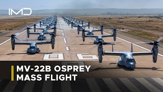 MV22B Ospreys in Epic Formation  Marine Aircraft Group16 Line Up as Part of the Mass Flight [upl. by Onaireves]