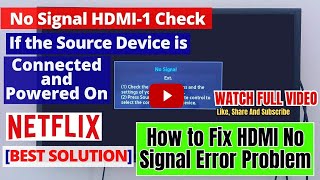 SAMSUNG TV  How to Fix HDMI No Signal Error  Fix It Now ymaprotech [upl. by Ytsrik]