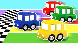 Pista de obstáculos🚗🏆🥇 4 coches coloreados Dibujos animados [upl. by Elegna]