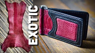 How To Make A Handmade Wallet Using EXOTIC LEATHER  Leather Craft Tutorial [upl. by Lyndsay161]